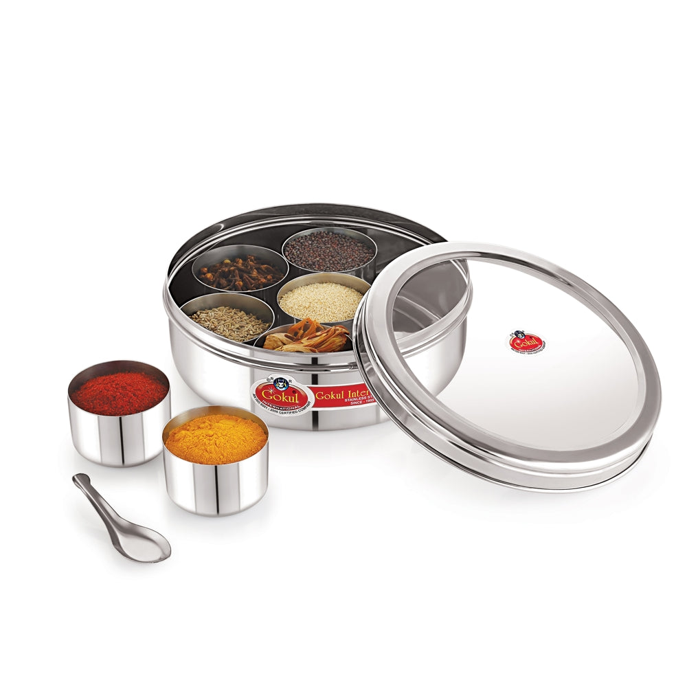 Gokul Stainless Steel Alpha Spice Box (Masala Dabba) - 1 U