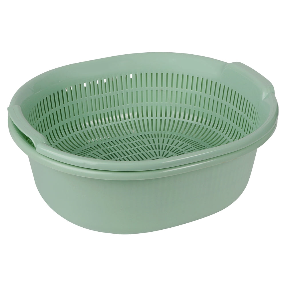 Happy Family West Side Colander With Tub - Green - 1 U