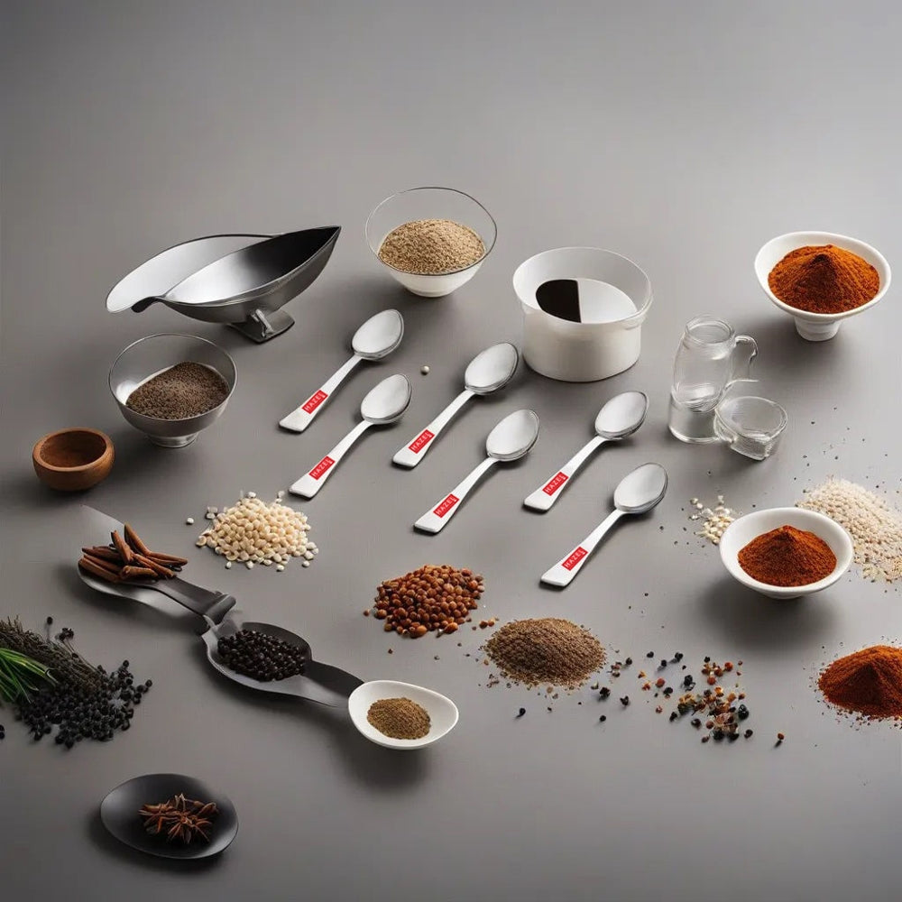 HAZEL Stainless Steel Masala Spoons For Small Containers - Set Of 6 - 6 U