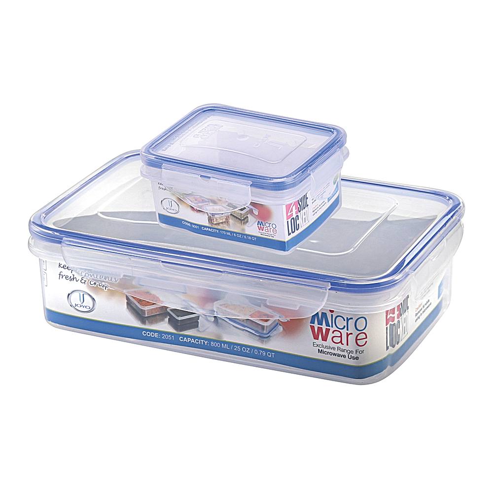 Joyo Plastic 4 Side Lock 2051 Lunch Box - 800 ml - 2 U