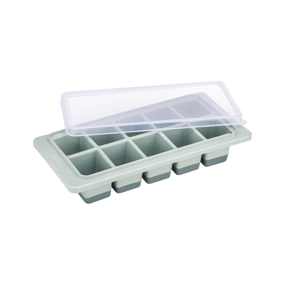 Joyo Pop Up Pure Ice Tray With Lid (Coral Green) - 1 Unit