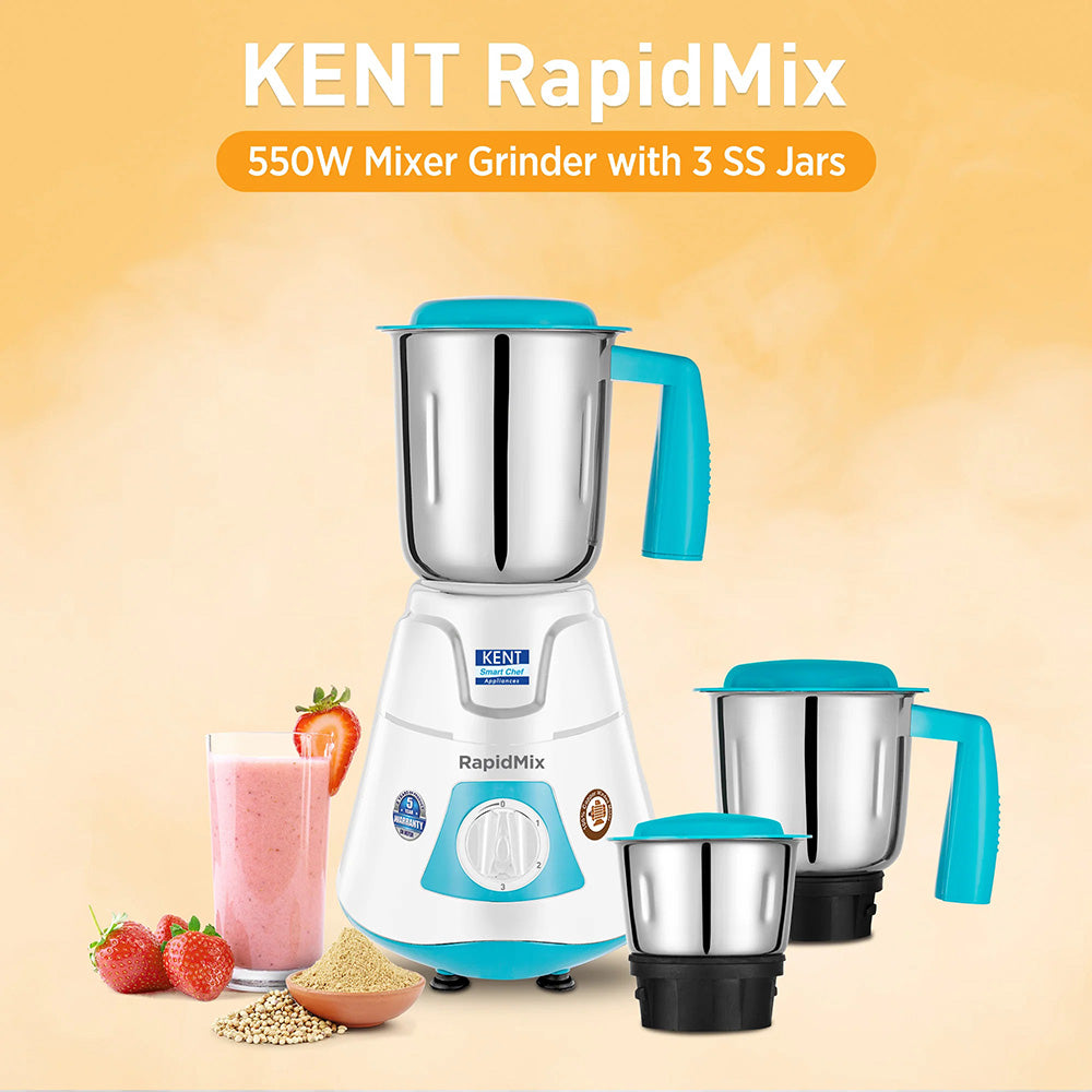 Kent Rapid Mixer Grinder (White) - 550 W - 1 U