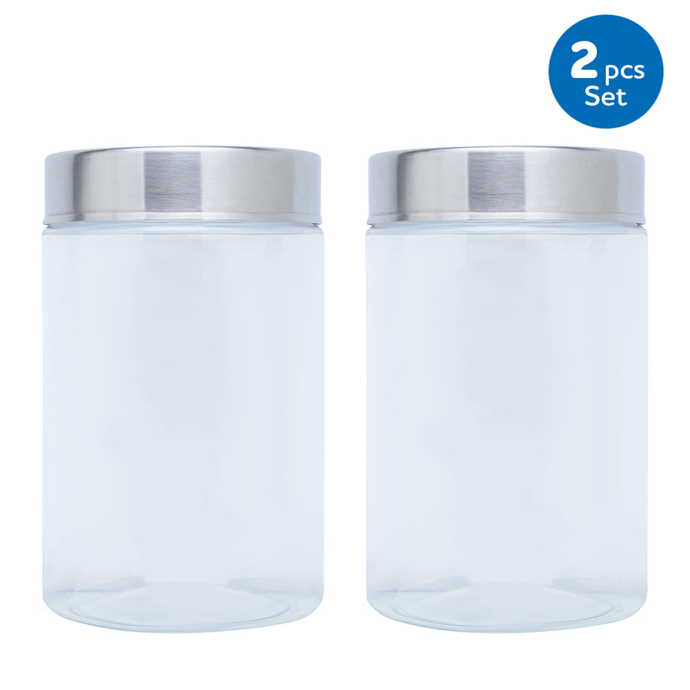 Kolorr Plastic Classic Pet Jar (1400 ml) - Set Of 2 - 1 U
