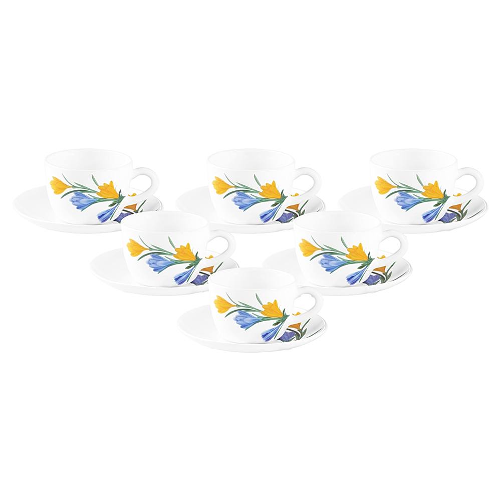 La Opala Cup & Saucer Set (Assorted) - 6 Pieces - 6 U