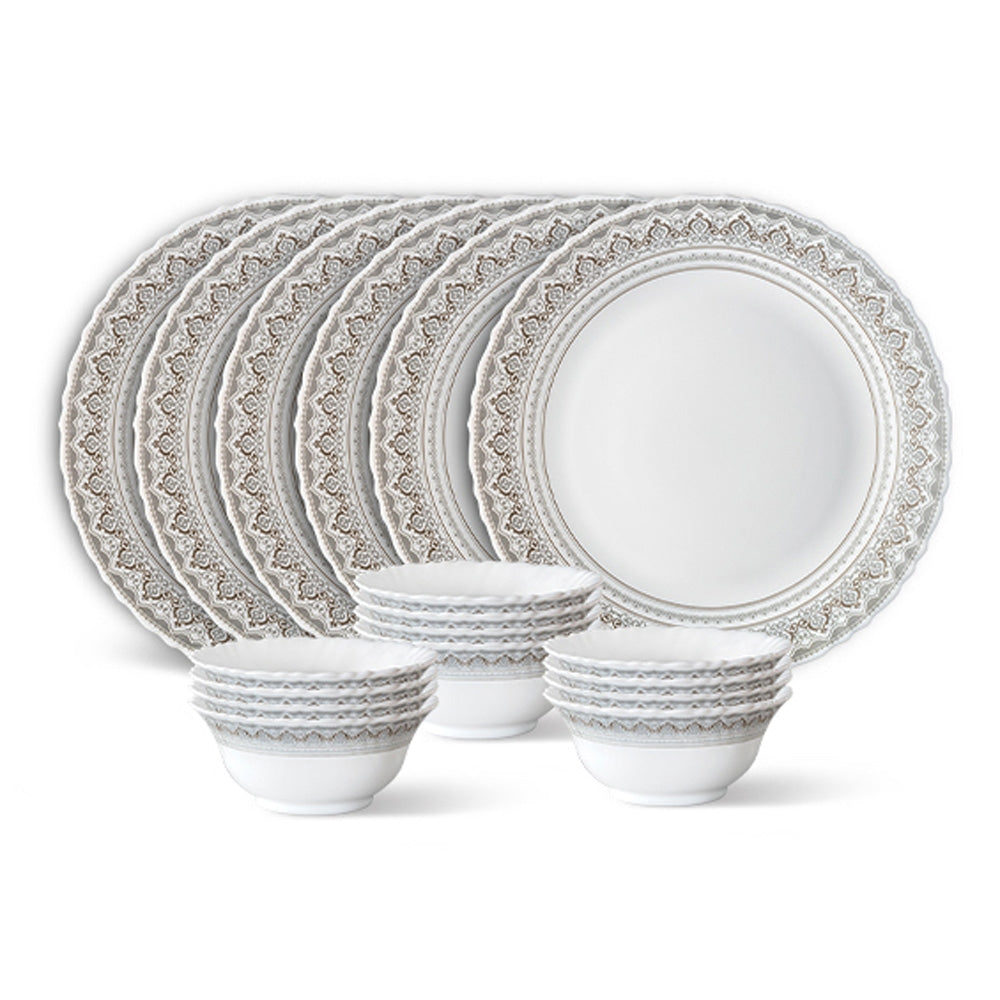 Larah By Borosil Dinner Set (Thali Set) Classic - 18 Pieces - 1 U