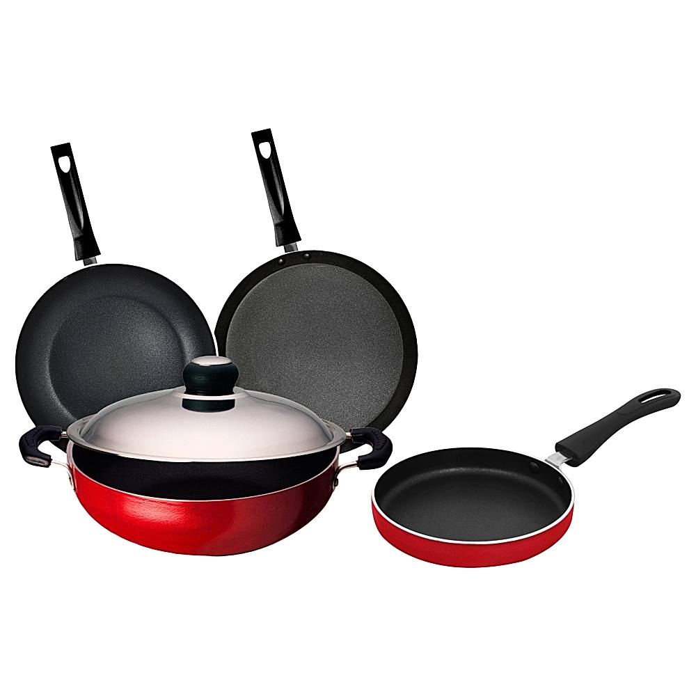 Macclite Non-Stick Aluminium Pentagon Gift Set (Red) - Pack of 5 - 5 U
