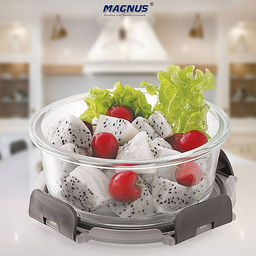 Magnus Glock Round Glass Container (Grey) 620 ml - 1 U