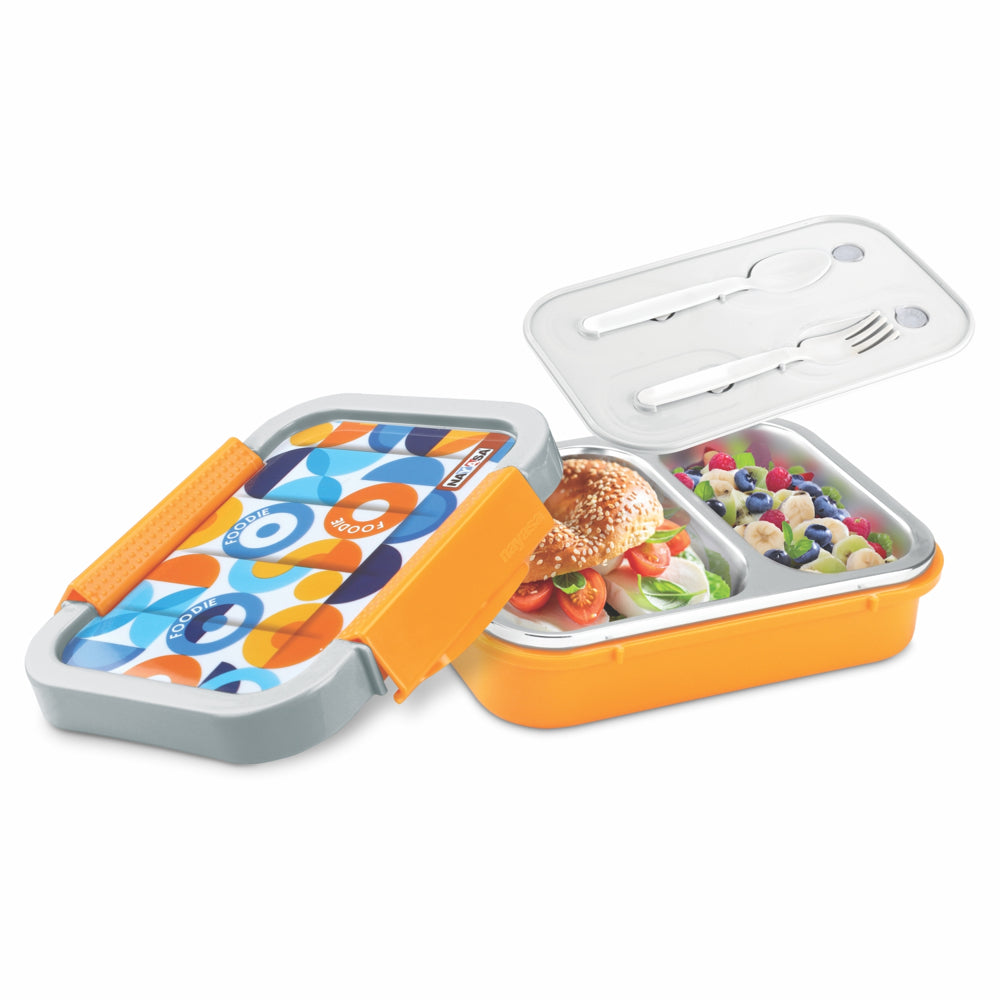 Nayasa Autobot Insulated Stainless Steel Lunch Box With Spoon - 470 ml - 1 U