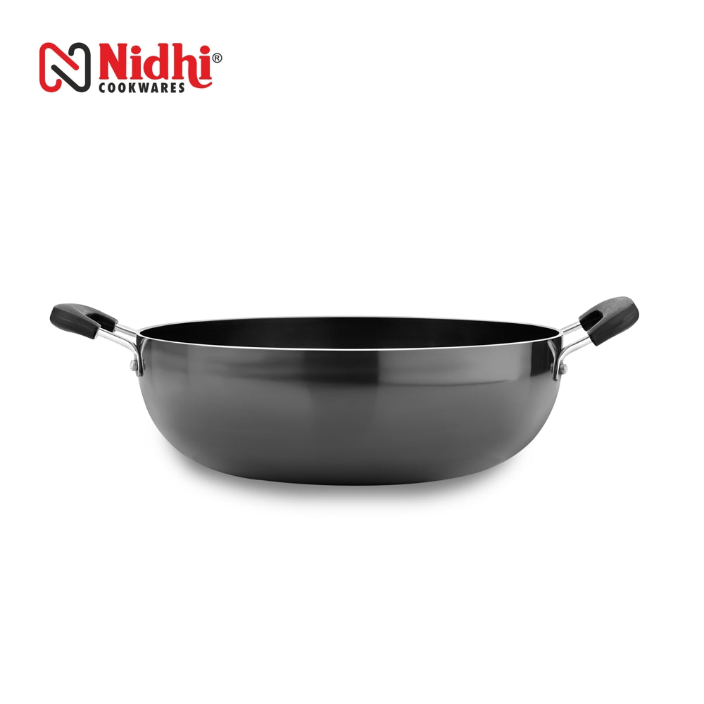 Nidhi Hard Anodised Kadhai - Black (5.5 L) - 1 U