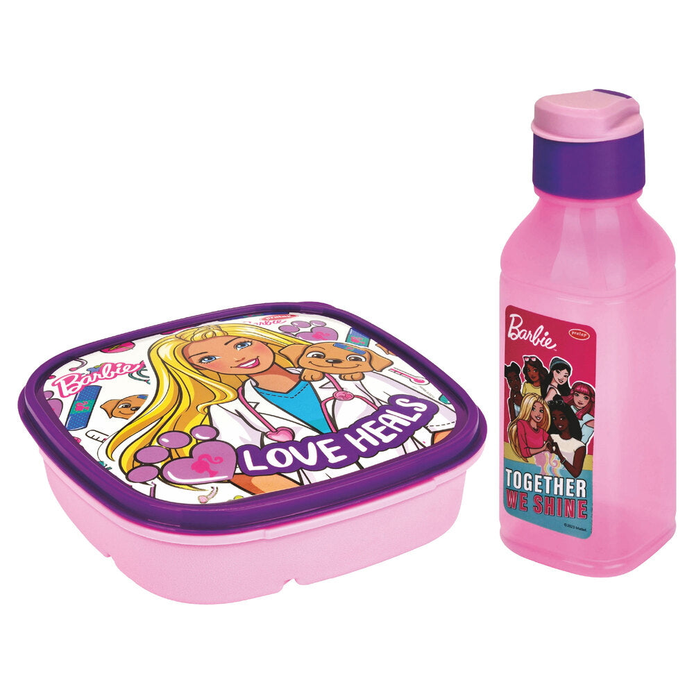 Pratap Barbie Lunch Box Gift Set (Light Pink & Purple) - Set Of 2 - 1 U