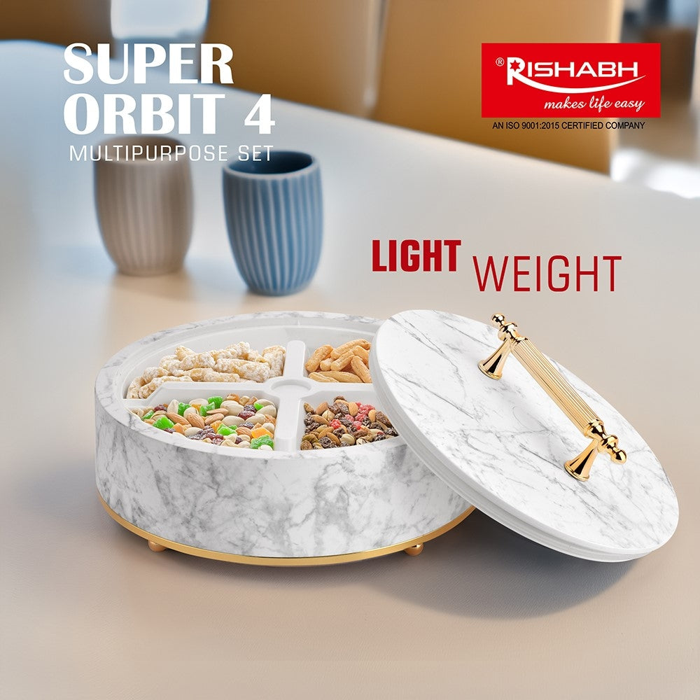 Rishabh Super Orbit 4 Multipurpose Container (Dry fruits Box) - White - 1 U