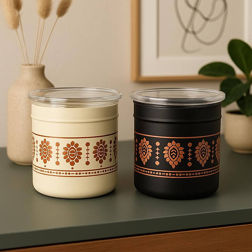 SEGA Stainless Steel Printed Oranview Canister - Set of 2 - 1 Unit