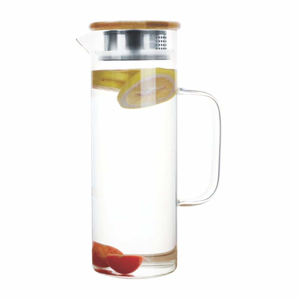 SignoraWare Saffron Borosilicate Glass Jug With Bamboo Lid - 1 L - 1 U