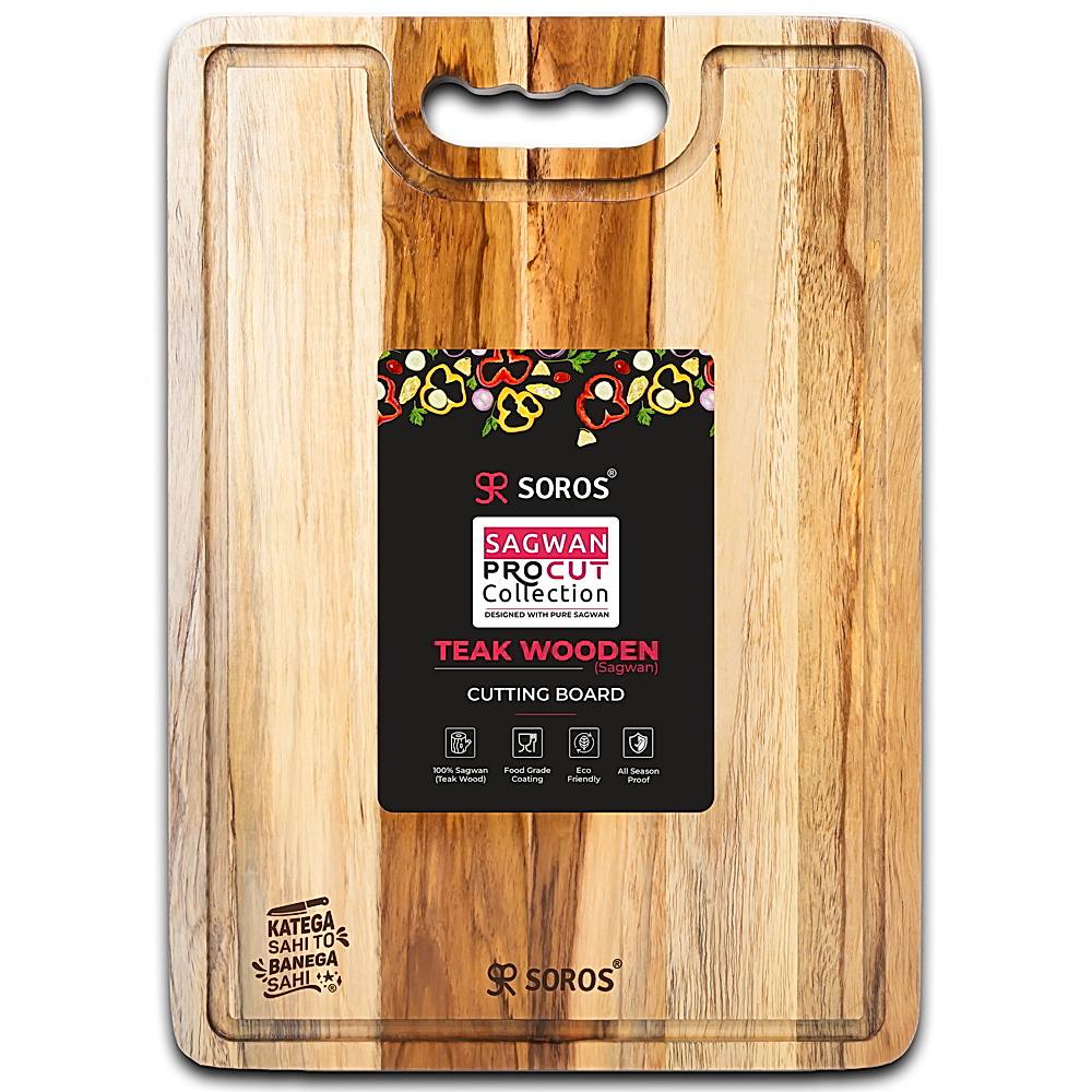 Soros Teak Wooden Square Chopping Board (35 X 25 cm) - 1 Unit