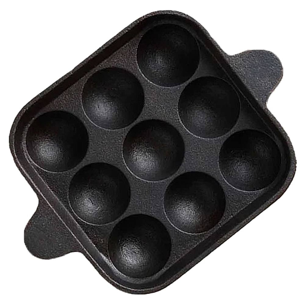 The Indus Valley Pre-Seasoned Cast Iron 9 Pit Paniyaram Pan - 1 U