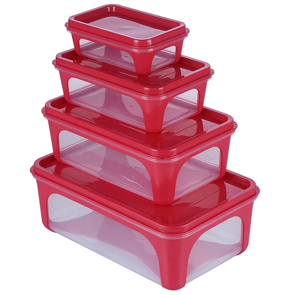 Unica 2K Rectangular Storage Container (Magenta) - Set of 4 - 1 U