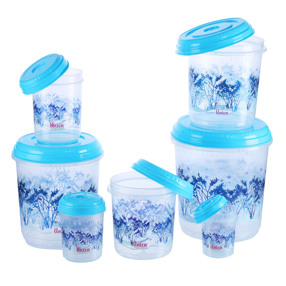 Unica Splendido Multipurpose Storage Container (Blue) - Set of 7 - 1 U