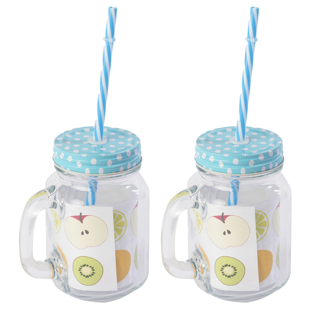 White Gold Mason Glass Jar with Lid (WG 8064) - 450 ml (Assorted) - 2 Pieces - 1 U