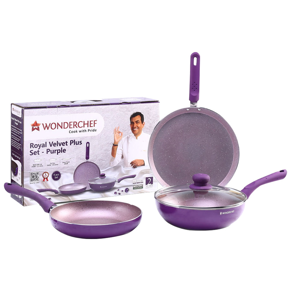 Wonderchef Royal Velvet Plus Set (Purple) - 4 Pieces - 4 U