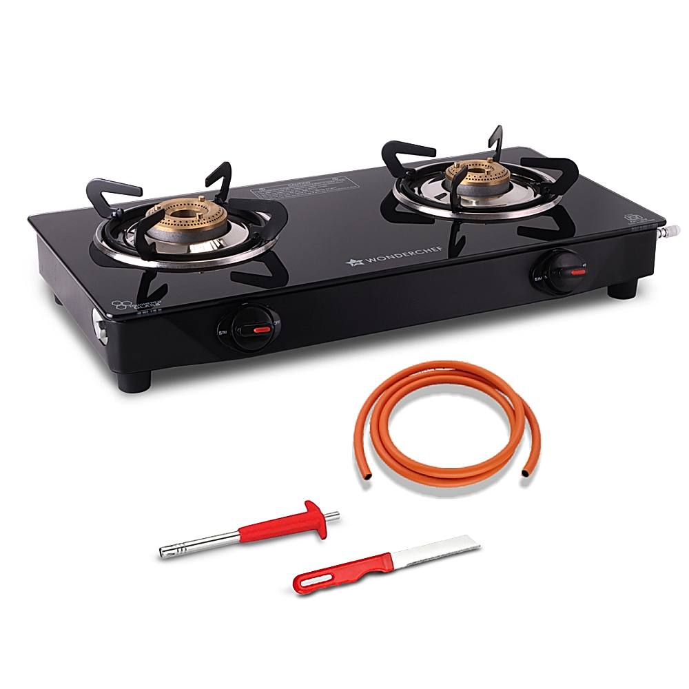Wonderchef Zest Neo Glass Cooktop (Gas Stove) - 2 Burners - 1 Unit
