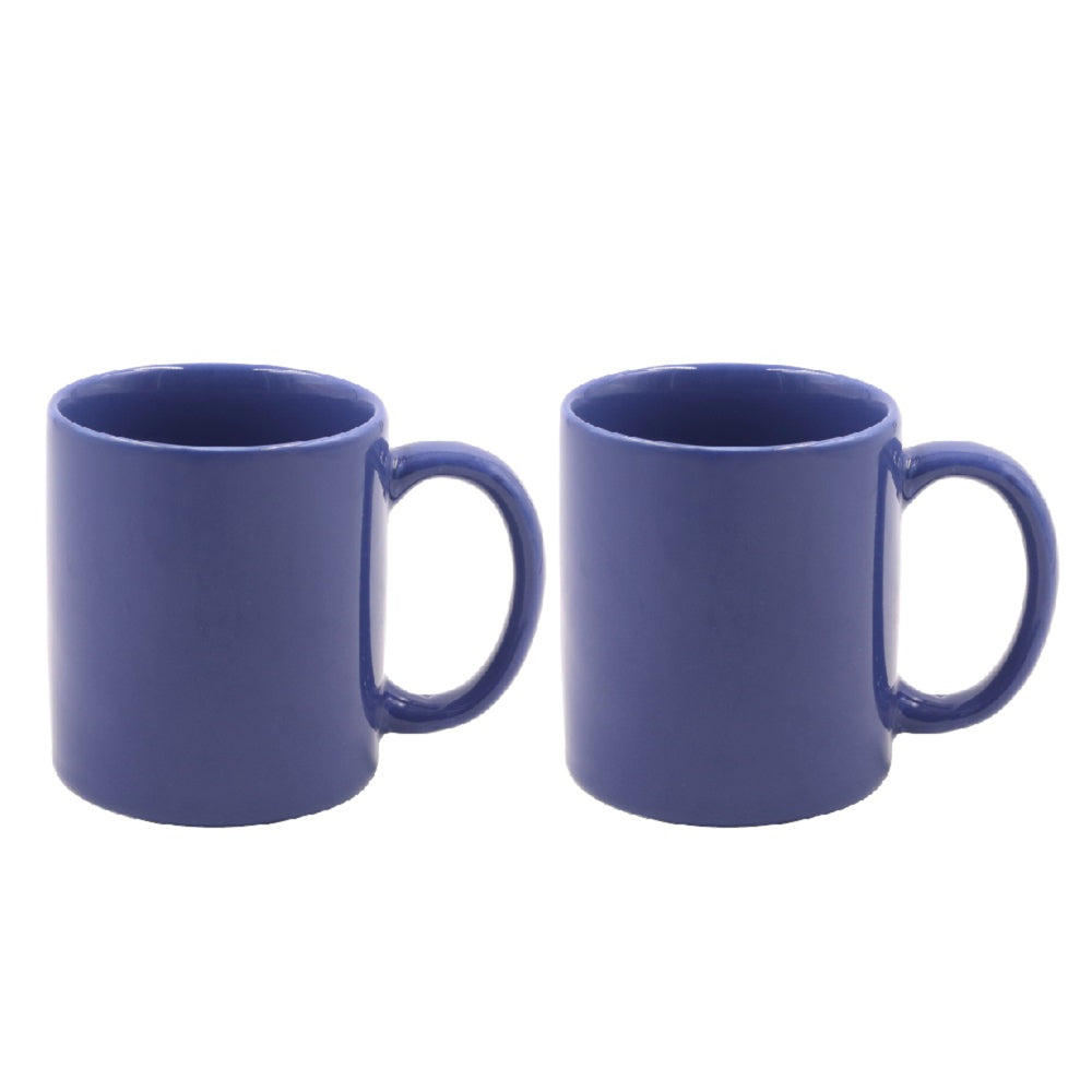 Yamasin Elegant Ceramic Mug (Blue) - Set Of 2 - 1 U