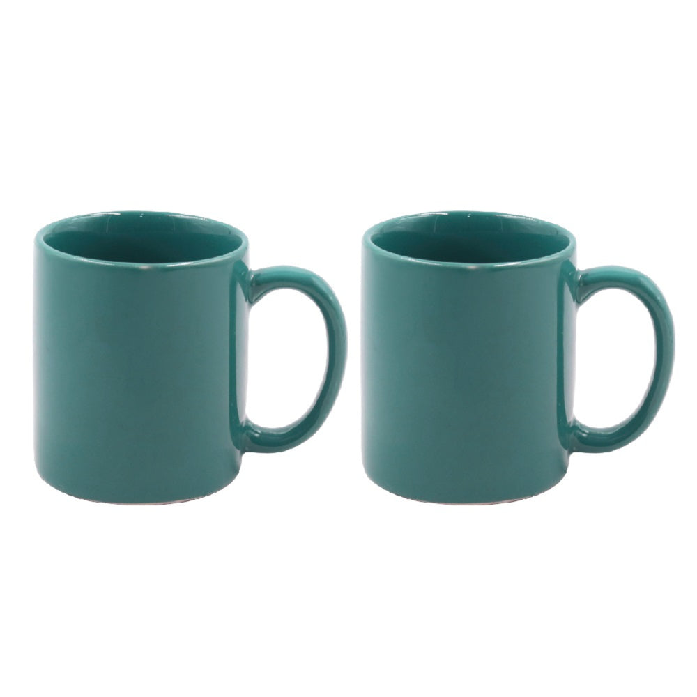 Yamasin Elegant Ceramic Mug (Green) - Set Of 2 - 1 U