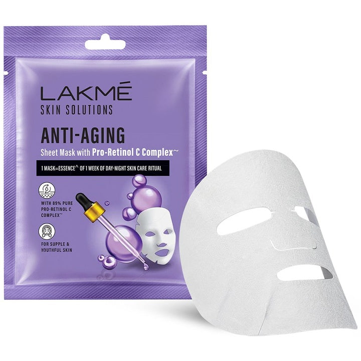 Lakme Skin Solutions Anti Aging Sheet Mask with Pro Retinol C Complex - 25 ml