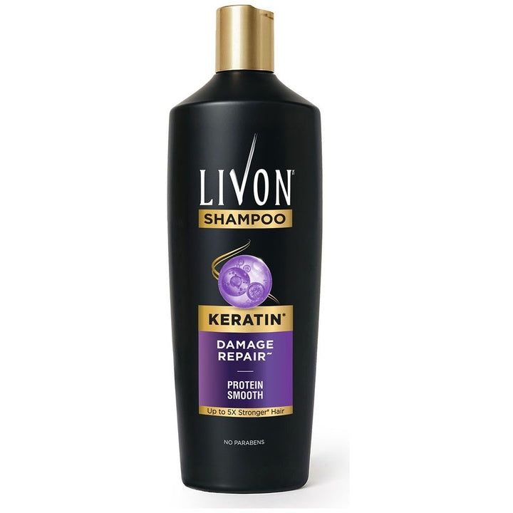 Livon Keratin Damage Repair Shampoo for Smooth & 5x Stronger Hair - 340 ml