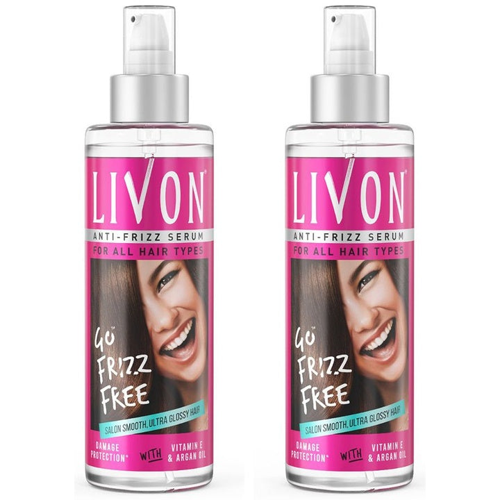 Livon Set of 2 Anti Frizz Hair Serum With Argan Oil & Vitamin E - 200ml each
