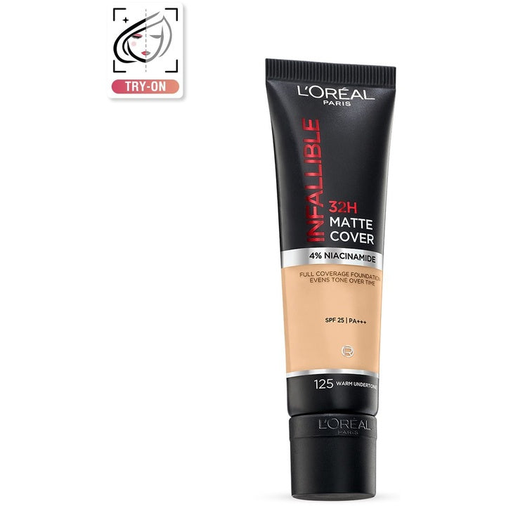 LOreal Paris Infallible 32H Matte Cover Liquid Foundation - 125 Warm Undertone 30 ml
