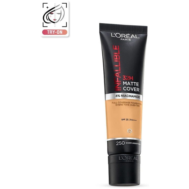 LOreal Paris Infallible 32H Matte Cover Liquid Foundation 30ml - Warm Undertone 250