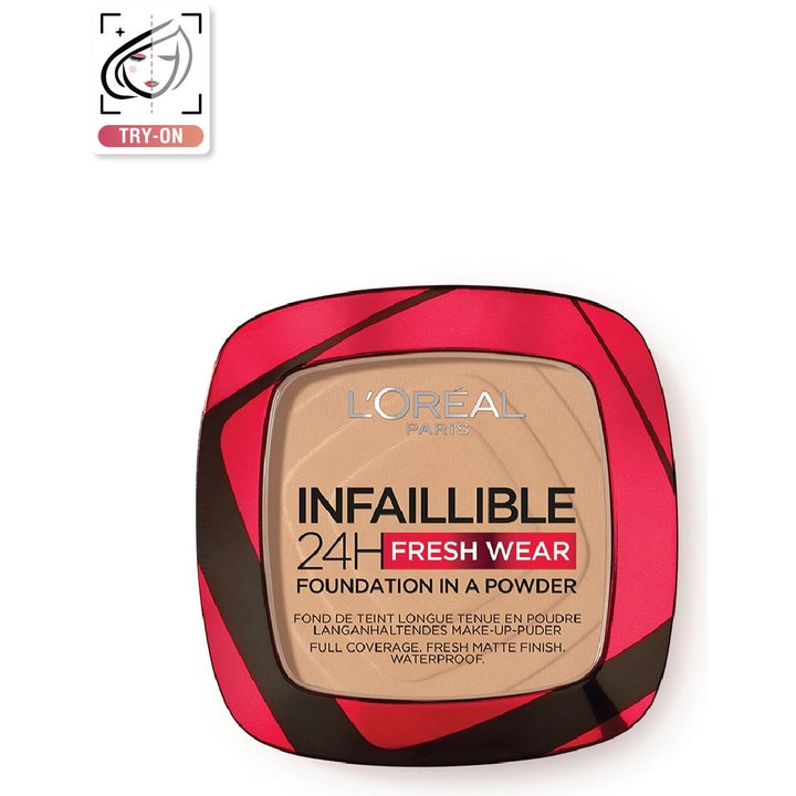 LOreal Paris Infallible 24H Fresh Wear Waterproof Powder Foundation 9g- Golden Beige 140