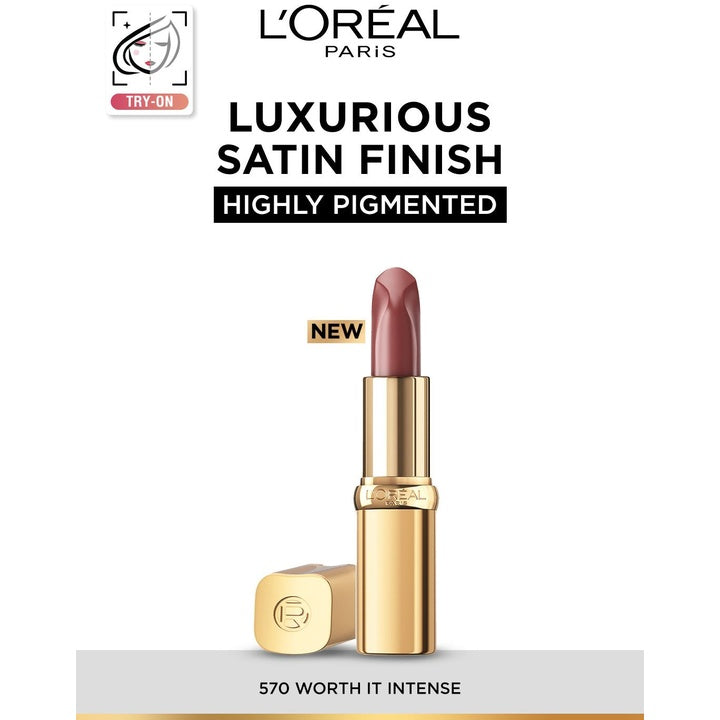 LOreal Paris Color Riche Smudge-Proof Satin Lipstick - Worth It Intense 570