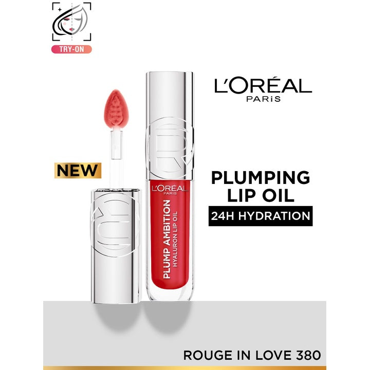 LOreal Paris Plump Ambition Hyaluron Hydration Plumping Lip Oil 5 ml - Rouge In Love 380