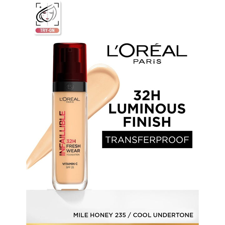LOreal Paris Infallible 32H Fresh Wear SPF25 Foundation with Vitamin C 30ml - Honey 235