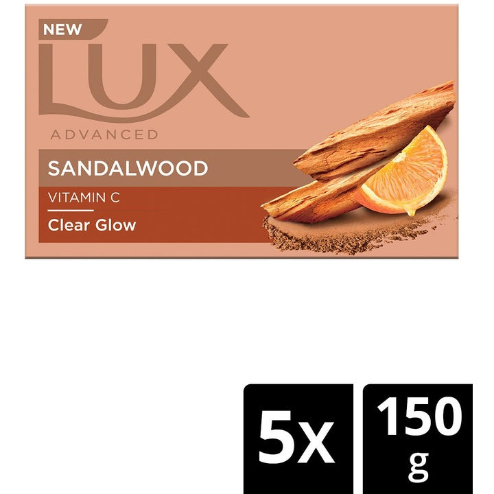 LUX Set of 5 Sandalwood with Vitamin C Bath Soaps - 150g Each