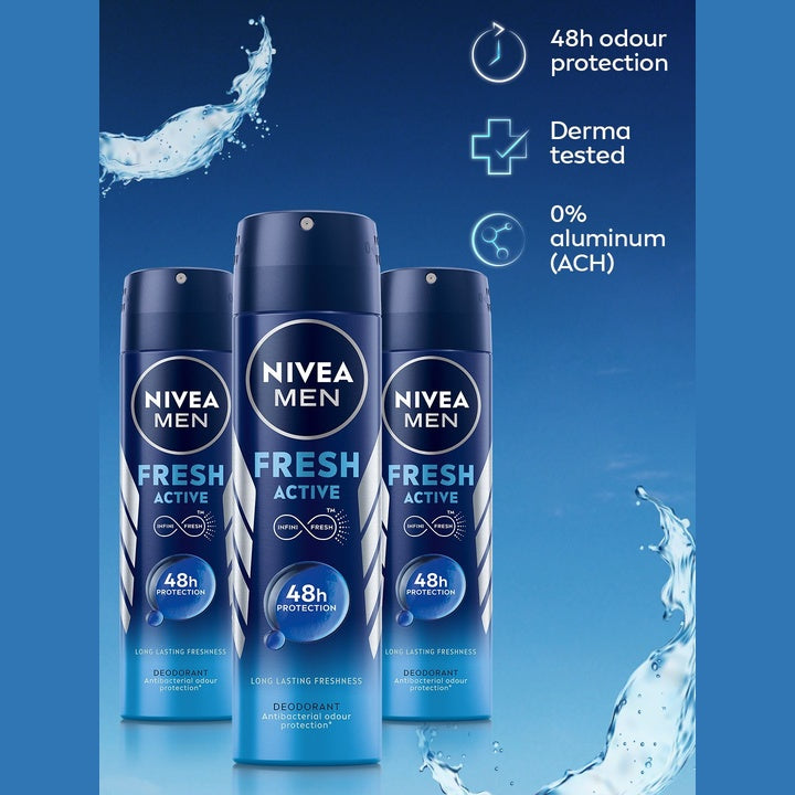Nivea Men Set of 3 Fresh Active Long Lasting Deodorant