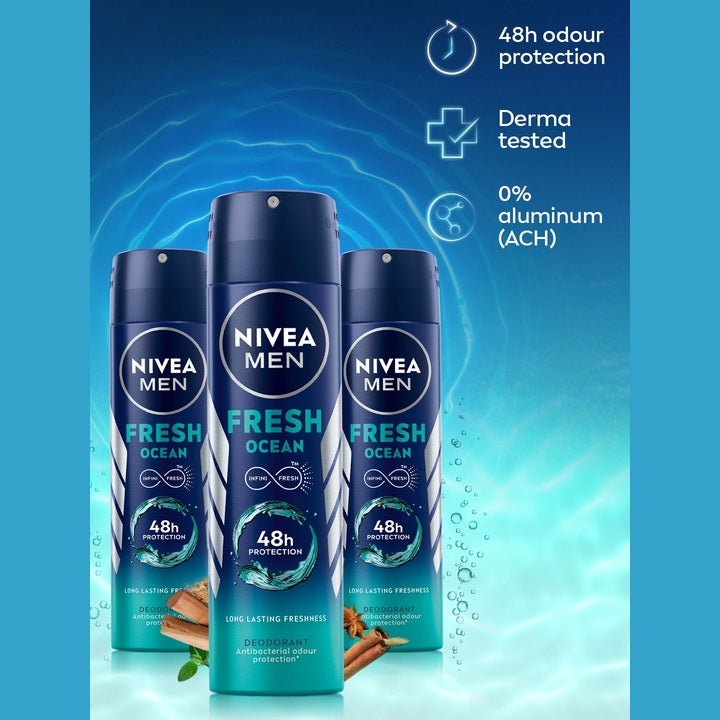 Nivea Men Set of 3 Fresh Ocean 48h Long Lasting Deodorant