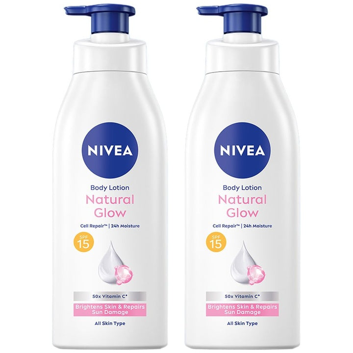 Nivea Set of 2 Natural Glow SPF15 Body Lotion with UVA UVB Filters - 400 ml each
