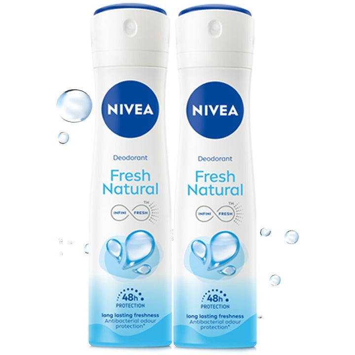 Nivea Women Set of 2 Fresh Natural Long-Lasting Deodorant - 93 g (150 ml) Each