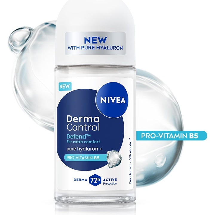 Nivea Women Derma Control Defend Underarm Roll-On with Hyaluron & Pro-Vitamin B5 - 50 ml