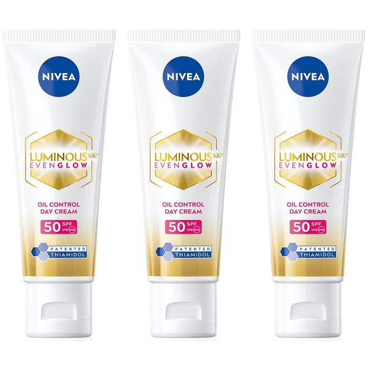 Nivea Set of 3 Luminous Even Glow Oil SPF 50 Day Cream with Thiamidol - 10ml Each