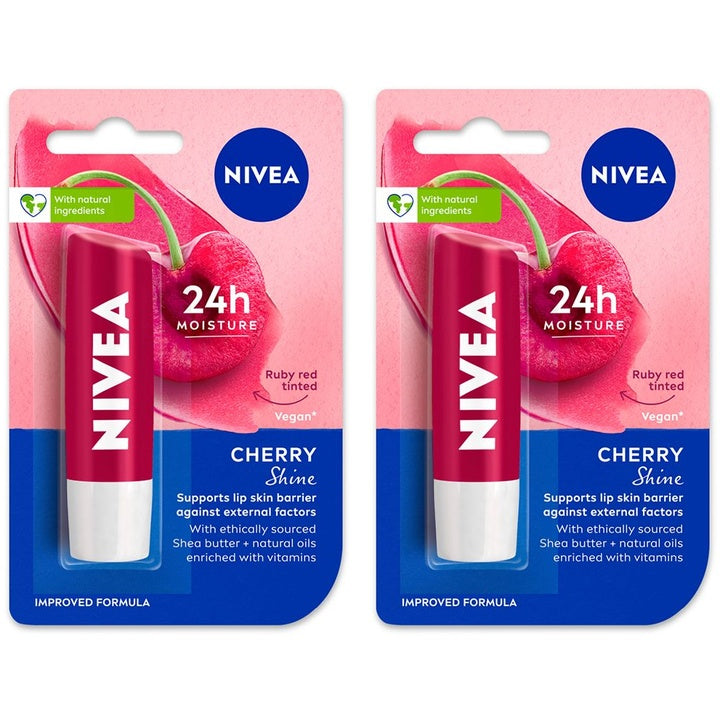 Nivea Set Of 2 Long Lasting Moisturisation Lip Balm 4.8g Each - Cherry Shine