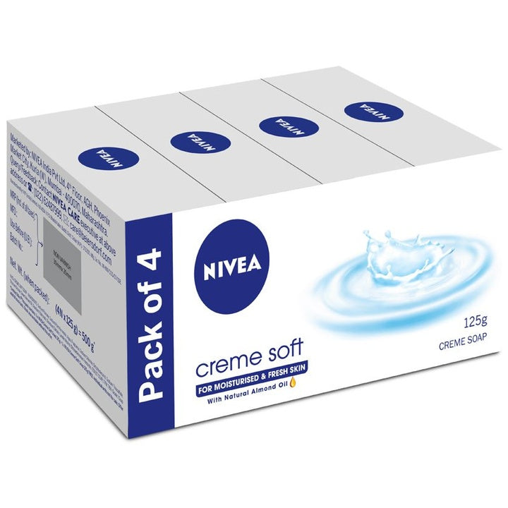 Nivea Set of 4 Creme Soft Soap with Natural Almond Oil - 125 g each