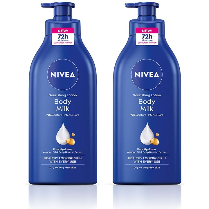 Nivea Set of 2 Body Milk Nourishing Lotion with Pure Hyaluron & Almond Oil - 625 ml each