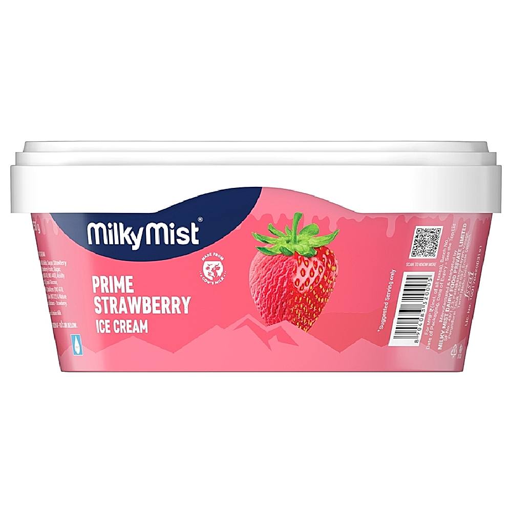 Milky Mist Prime Strawberry Ice Cream Tub - 1 L