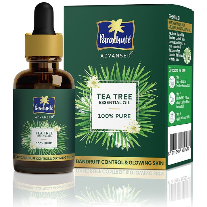 Parachute Advansed Pure Tea Tree Essential Oil for Dandruff Control & Glowing Skin - 14ml