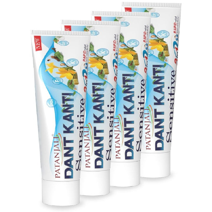 Patanjali Set of 4 Dant Kanti Toothpaste for Sensitive Teeth - 50 g Each