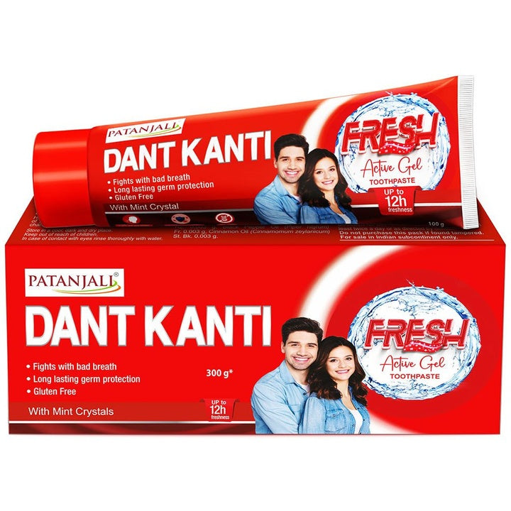 Patanjali Dant Kanti Fresh Active Gel Toothpaste with Mint Crystal - 300 g
