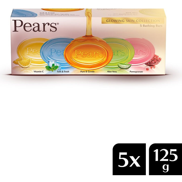 Pears Set of 5 Glowing Skin Collection Glycerin Bathing Bars - 625g